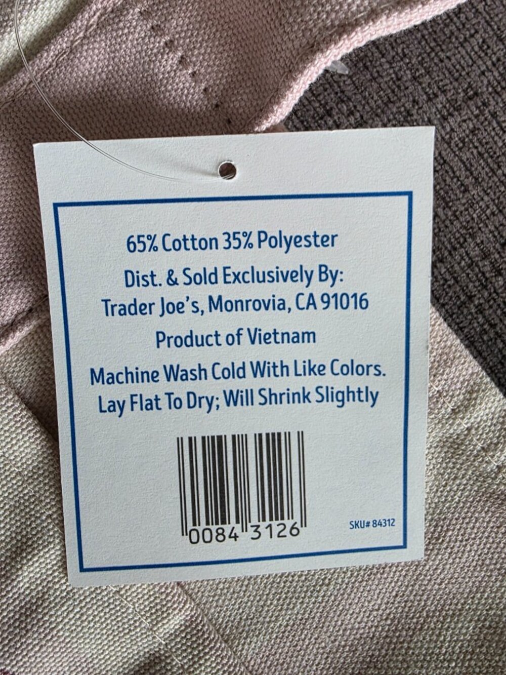 Trader Joe's 2 NEW MINIs- Pastel Pink/Cream AND Mint Striped Canvas Totes- NWT! - Picture 6 of 12